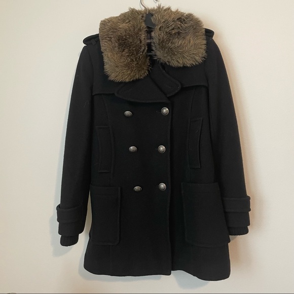 Aritzia Community | Cadet Military Style Wool Peacoat | Black | XS - Picture 3 of 9